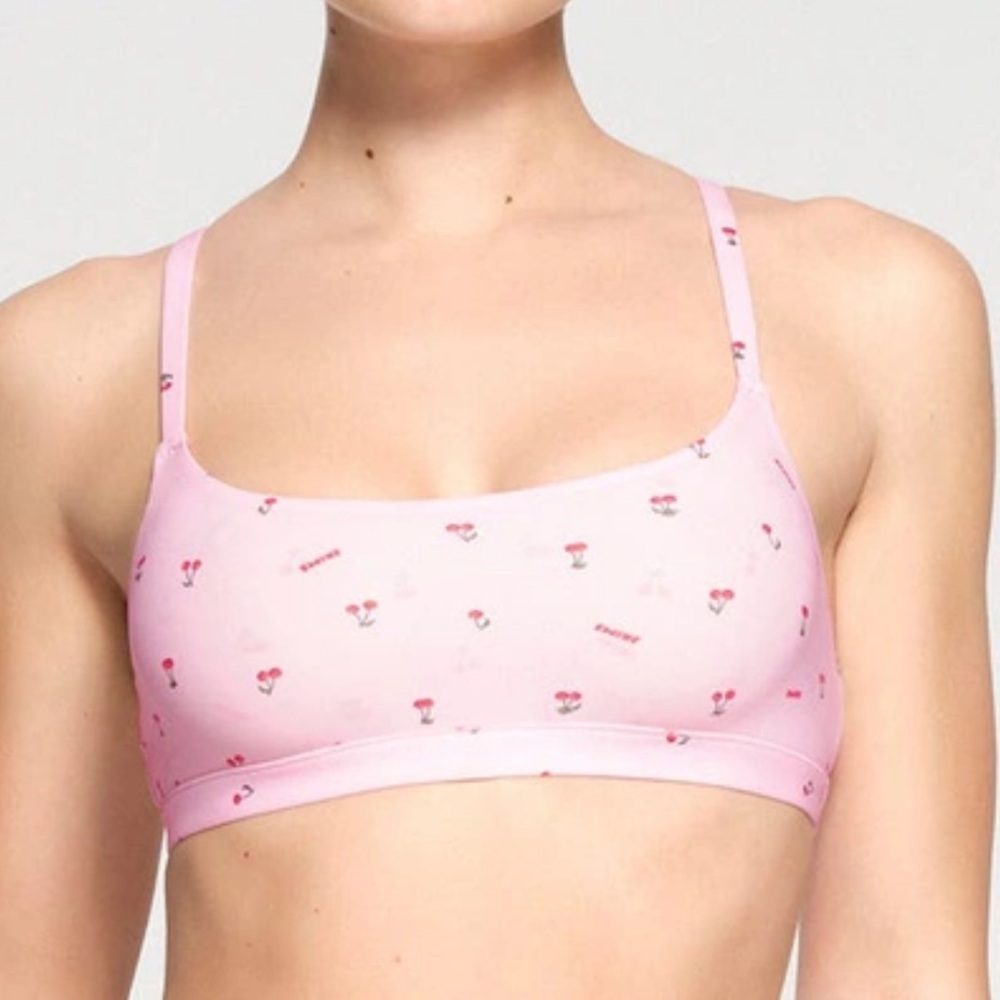 Pink Cherry Print Wireless Comfort Bra